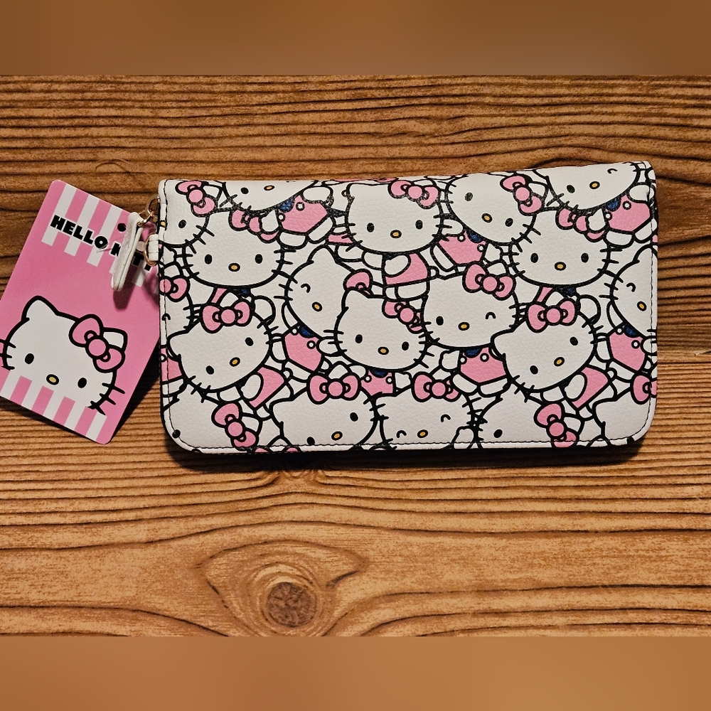 Sanrio Hello Kitty White Pink Zipper Wallet NWT - Picture 3 of 4